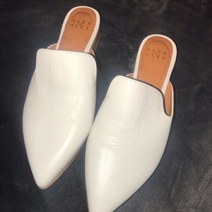 Alex + Alex white mules